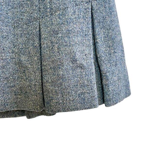 Talbots 100% Wool Blue Pleated Lined A-Line Skirt Preppy Office Size 2 Petite - Picture 9 of 12